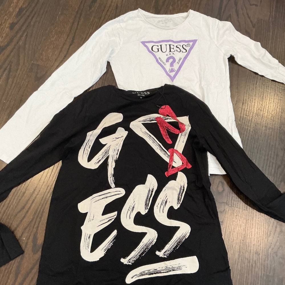 2 GUESS SHIRTS, LONG SLEEEVE